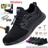 Homens Respiráveis Sapatos De Segurança Leves Aço Toe Cap Trabalho