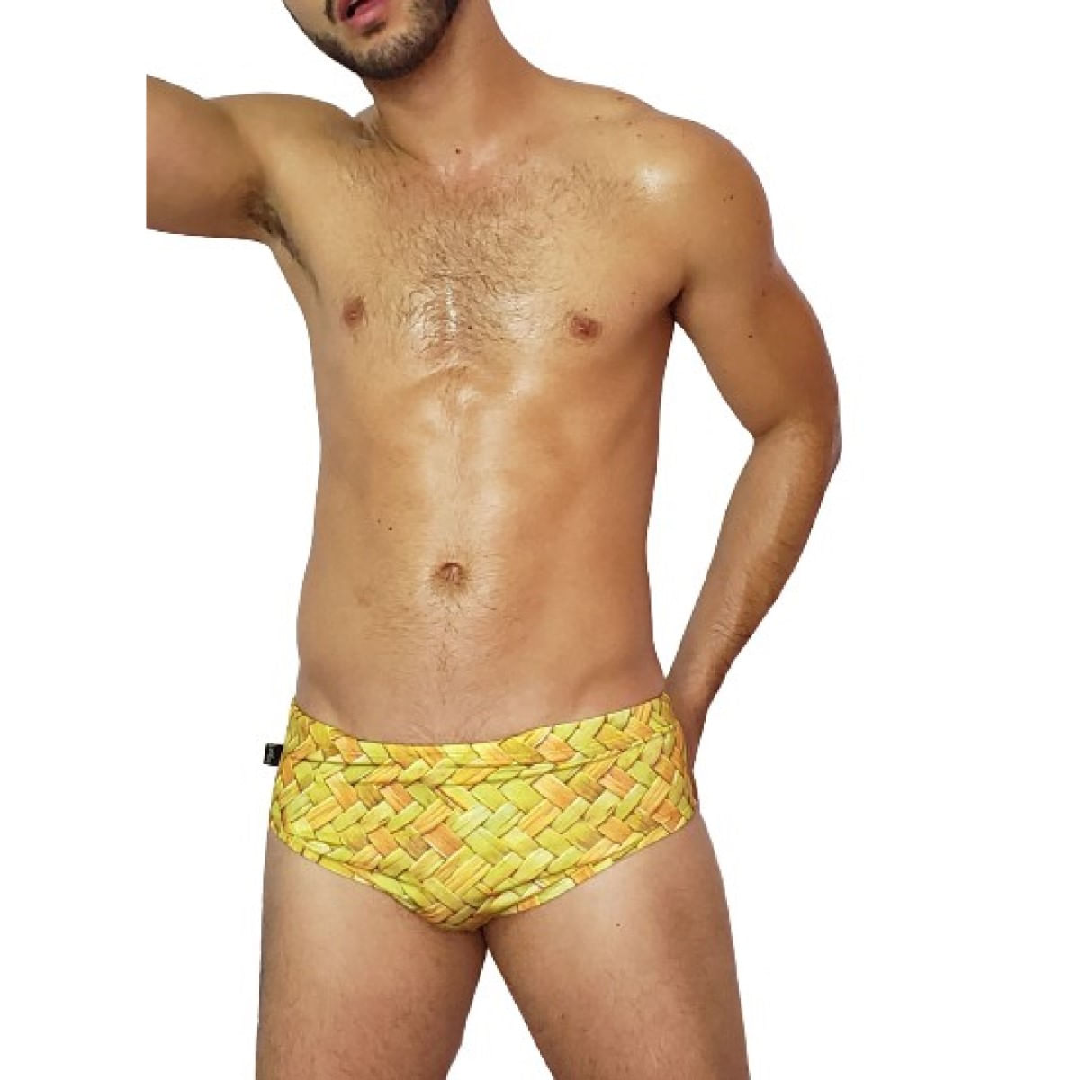 Sunga Slim Estampa Digital Palha J Wilas Beachwear