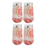 Jogo Com 4 Copos De Vidro Para Bebidas Chá Drinks 400ml