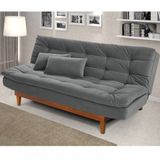 Sofá Cama Suede Aveludado Império Estofados Cinza