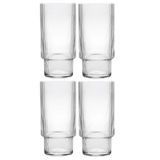 Jogo Com 4 Copos De Vidro Para Bebidas Chá Drinks 380ml
