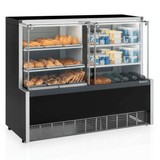 Vitrine Quente/fria Gqra-140r Pr - Preta Bebidas E Salgados Linha Aurora Vidro Reto Iluminação Led - Gelopar 110v Gelopar