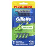 Aparelho De Barbear Gillette Prestobarba3 Sensitive Descartável Com 4 Unidades