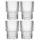 Jogo Com 4 Copos De Vidro Para Bebidas Chá Drinks 200ml