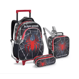 Kit Mochila Spider Aranha Rodinha Lancheira, Estojo Infantil