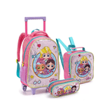 Kit Mochila Rodinha Infantil Menina Glitt Girl Confete Linda