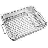 Assadeira Tramontina Service Em Aço Inox Com Grelha 39 X 33 Cm 6,4 L 61409380