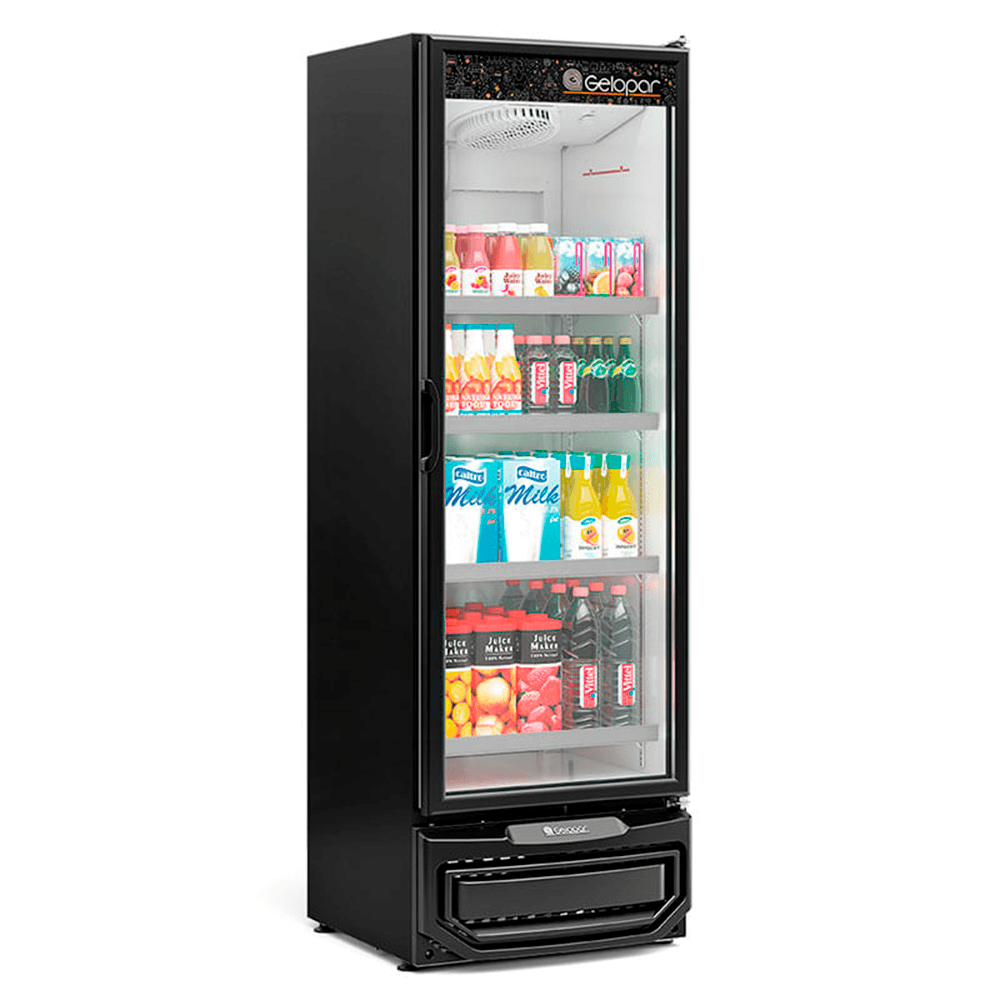 Refrigerador/ Expositor Vertical Conveniência Gcvr-45 Pr - Preto 445 Litros Iluminação Led 0º A +7ºc - Gelopar 220v Gelopar