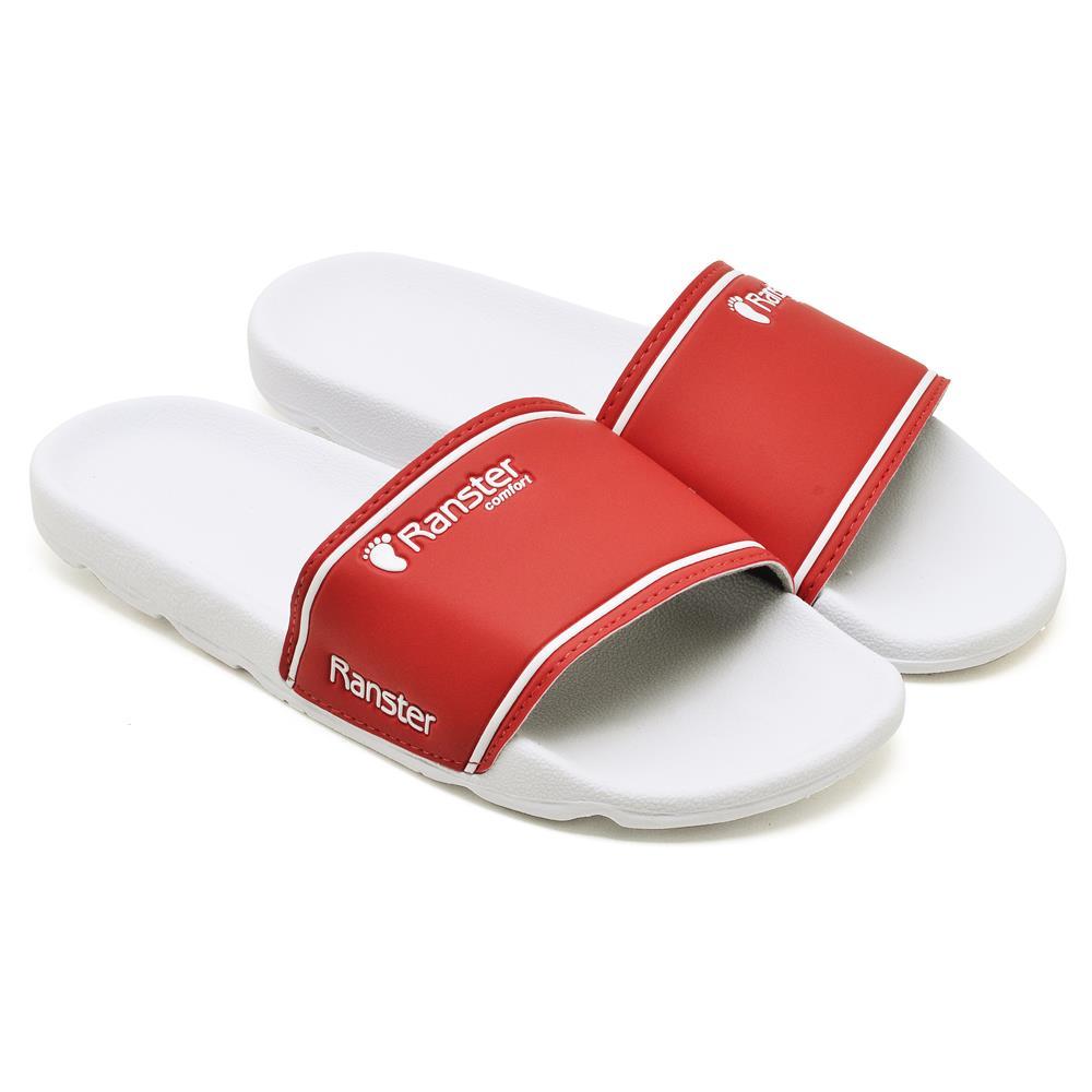 Chinelo Slide Masculino Antiderrapante Confortável Dia A Dia Vermelho 39