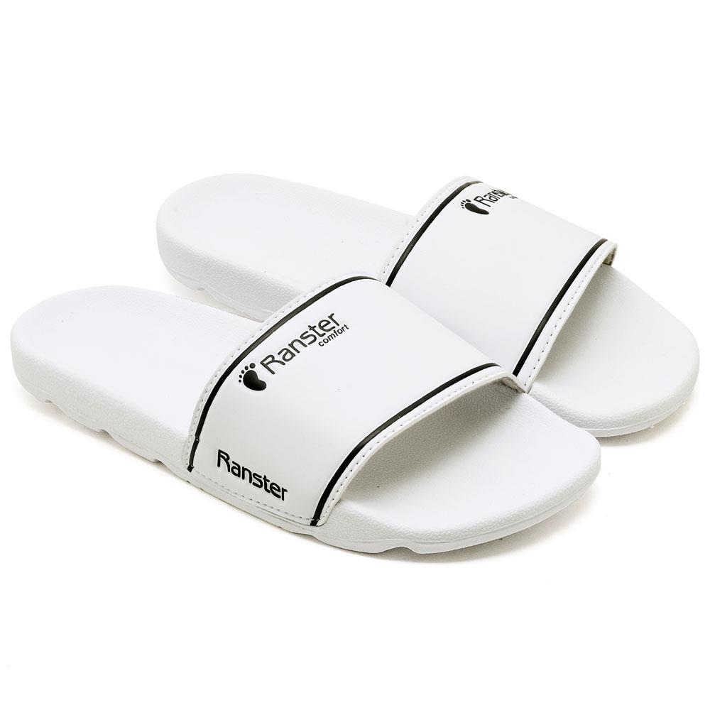 Chinelo Slide Masculino Antiderrapante Confortável Dia A Dia Branco 37