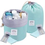 Saco Cosmético 2 Peças Em Forma De Barril De Maquiagem De Viagem Grande Capacidade Macia Impermeável Portátil Dr String Cosmético Saco Multi