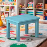 Mesinha Infantil Madeira Maciça 88x67 Azul Sion Shop Jm