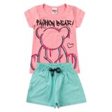 Conjunto Infantil Menina Fashion Bear Rosa