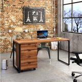 Conjunto Home Office com Mesa para Computador e Gaveteiro Volante Espresso Móveis Noga/Preto