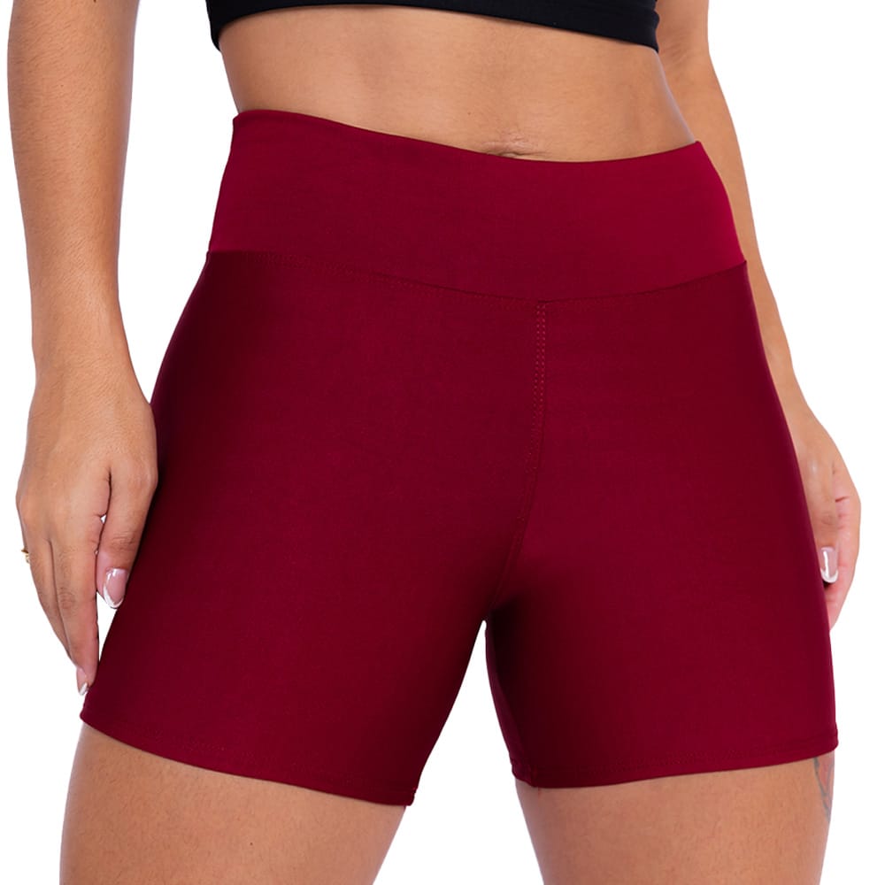 Shorts Academia Feminino Suplex Básico Preto Donna Martins