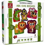 Brinquedo Educativo Madeira Alfabeto Abc Dos Bichos Animais  2143 Brincadeira De Crianca