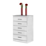 Cômoda Tati 5 Gavetas Quarto - Branco