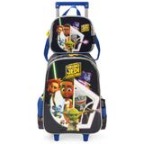 Kit Mochila De Rodinhas E Lancheira Luxcel Star Wars Azul