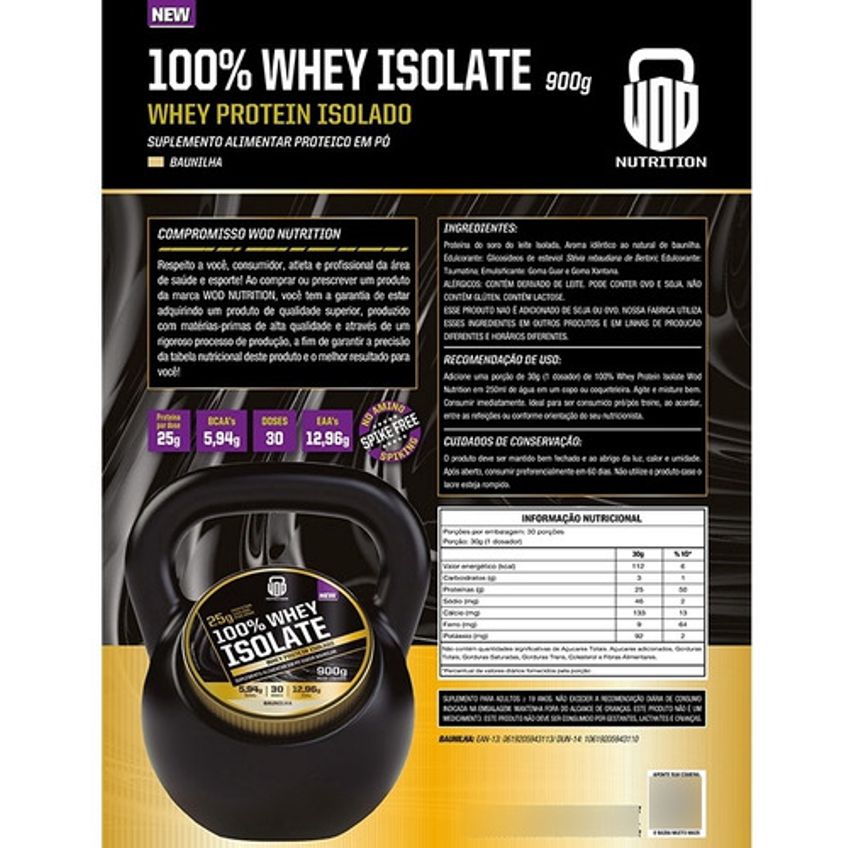 Kit 1x Whey Isolado 900g + 1x Black Wod Pré-workout 120g Baunilha / Limão - imagem 2