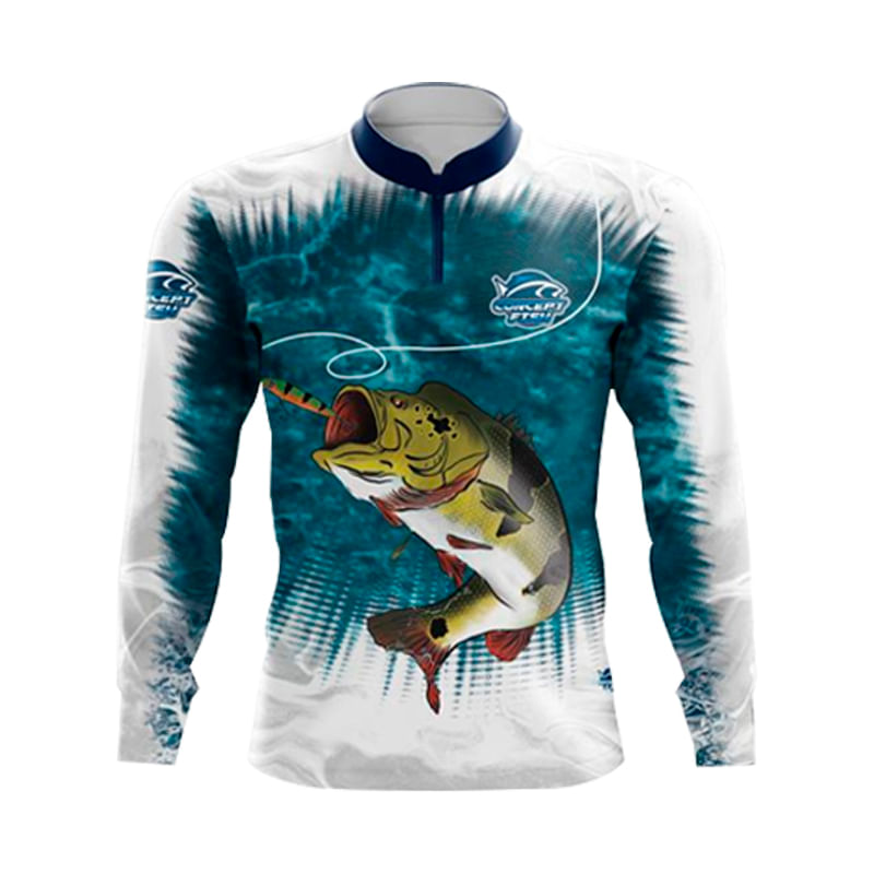 Camiseta Pesca Concept Fishing Proteção Uv Infantil Ao Adulto X3 Tucunaré Azul