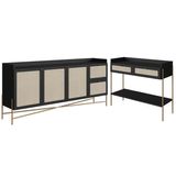 Conjunto Aparador E Buffet Palhinha 28936x28935 Linha Oslo Nero Artesano