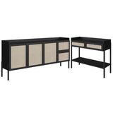 Conjunto Aparador E Buffet Palhinha 27936x27935 Linha Oslo Nero Artesano