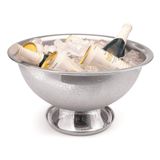 Champanheira Grande De Aço Inox 8 Litros Com Base Coletora De Água Balde De Gelo Gigante Festa Bar