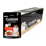 Caixa 20un. Ração Úmida Golden Gourmet Para Gatos Castrados Carne 70g