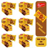 6 Caixas De Biscoito Choco Biscuit Chocolate Ao Leite Bauducco Display 18x36g