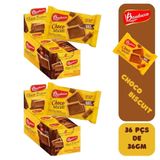 2 Caixas De Biscoito Choco Biscuit Chocolate Ao Leite Bauducco Display 18x36g