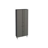 Multiuso Lavanderia Armário Multibox Aço 4 Portas C/chave 80x193cm Preto/cinza - Telasul