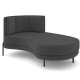 Chaise Longue Divã 164cm Braço Direito Logus D06 Veludo Cinza - Mpozenato