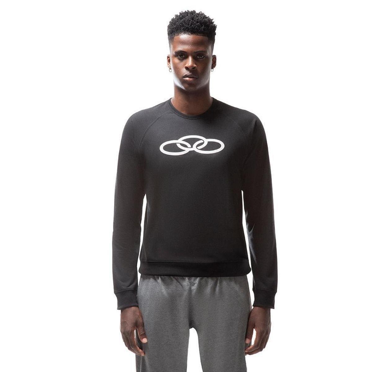 Blusa De Moletom Olympikus Big Logo M Preto G