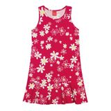 Vestido Infantil Vermelho Margaridas - Elian