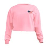 Blusa Cropped Moletom Eua Feminino Personalizado Com Cintura Descosturada
