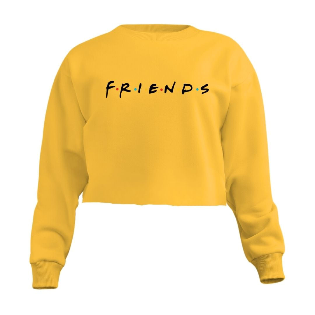 Blusa Cropped Moletom Friends Feminino Personalizado Com Cintura Descosturado