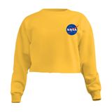 Blusa Cropped Moletom Nasa Feminino Personalizado Com Cintura Descosturada