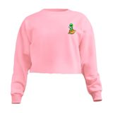 Blusa Cropped Moletom Saturno Et Feminino Personalizado Com Cintura Descosturada
