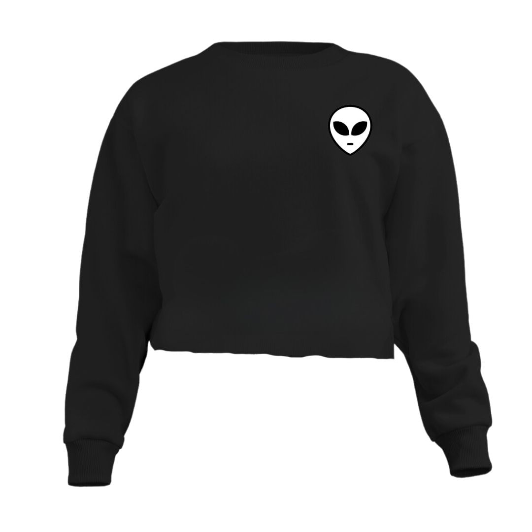 Blusa Cropped Moletom Et Feminino Personalizado Com Cintura Descosturada