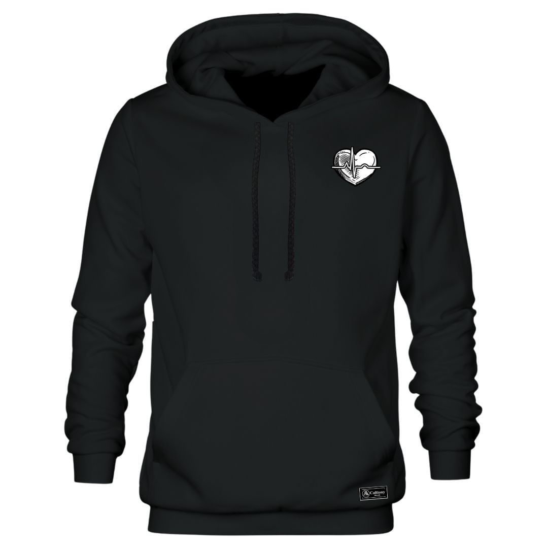 Blusão Moletom Canguru Batimentos Masculino E Feminino Personalizado Com Capuz E Bolso