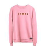 Blusão Moletom Fases Da Lua Masculino E Feminino Personalizado Sem Capuz Gola Redonda