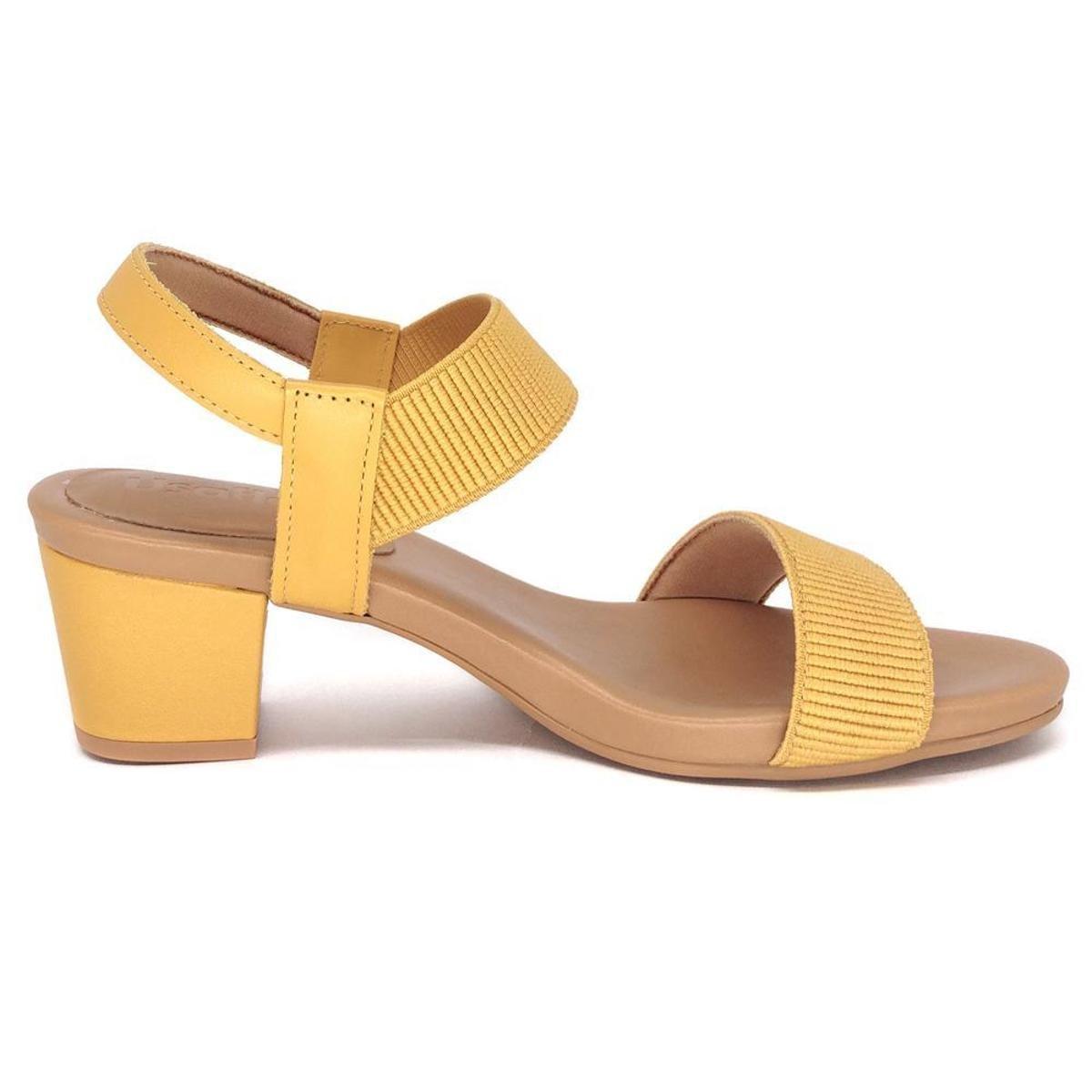 Sandalia Usaflex Elastico Salto Amarelo 38