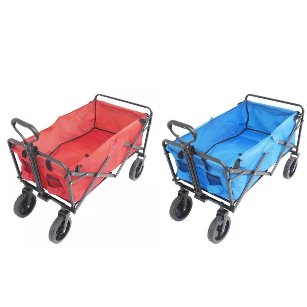 Carrinho Dobrável Articulado Camping Azul Importway