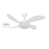 Ventilador Teto Ventax Uno Fly Luxuoso 4 Pás Branco 127v