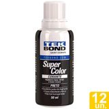 Corante Líquido Tekbond Preto 50ml - Embalagem Com 12 Unidades