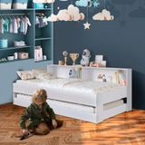 Bicama Infantil Solteiro Com Nichos Branco Sunset Shop Jm