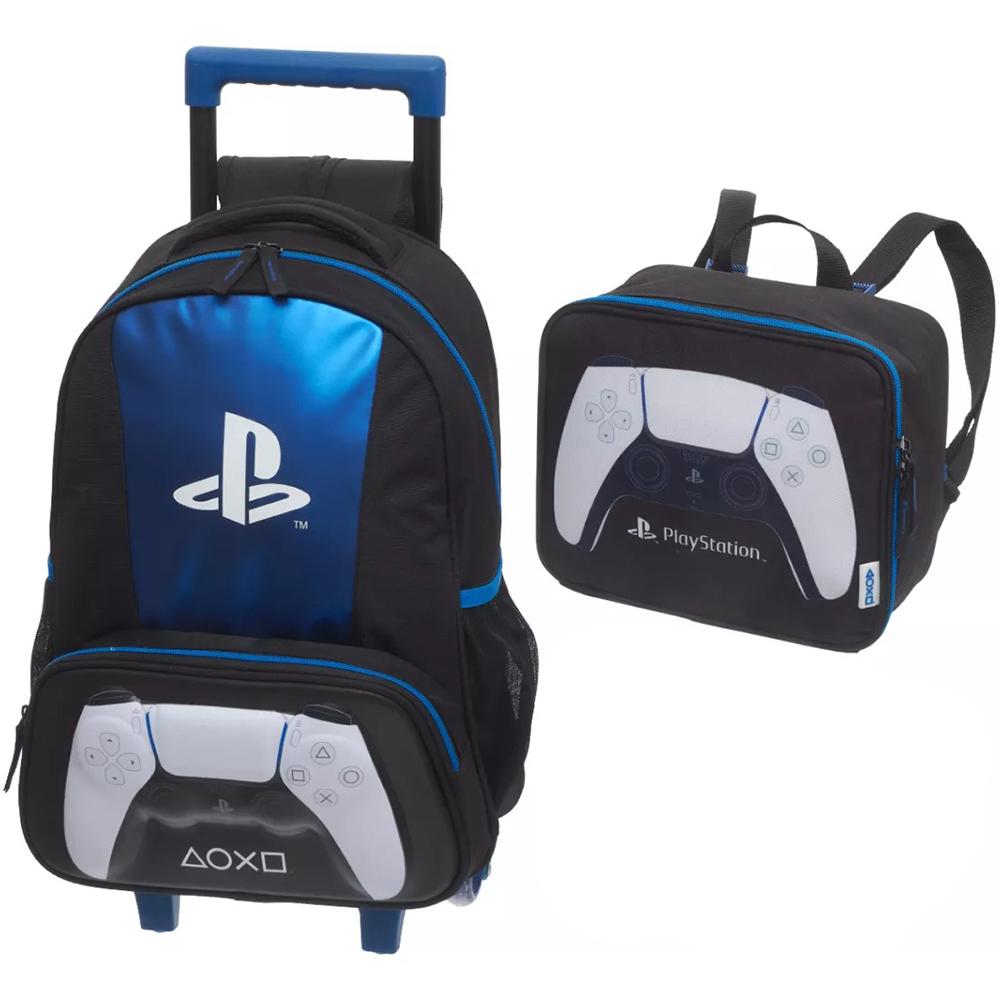 Kit Mochila Rodinha Lancheira Pacific Playstation Dual Sense