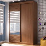 Guarda-roupas Infantil 2 Portas 1 Porta Com Espelho Samambaia Teen Cabecasa Madeiramadeira Freijó