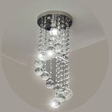 Lustre Para Sala Quarto De Cristal Legítimo K9 Espiral Redondo 30 Cm Alt Soquete E27 - Transparente