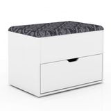 Puff Baú 1 Gaveta PU2051 Tecno Mobili Branco/Preto